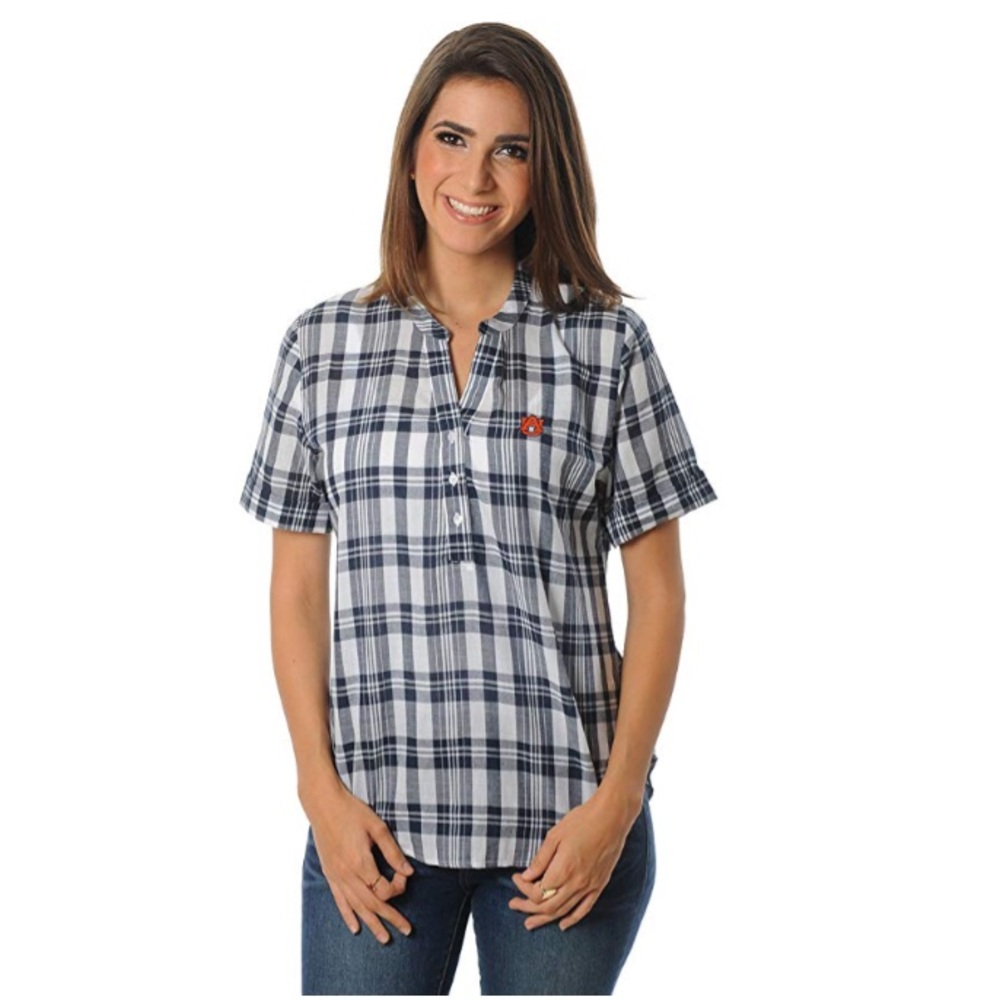 Auburn Tigers Plaid Top NWOT L